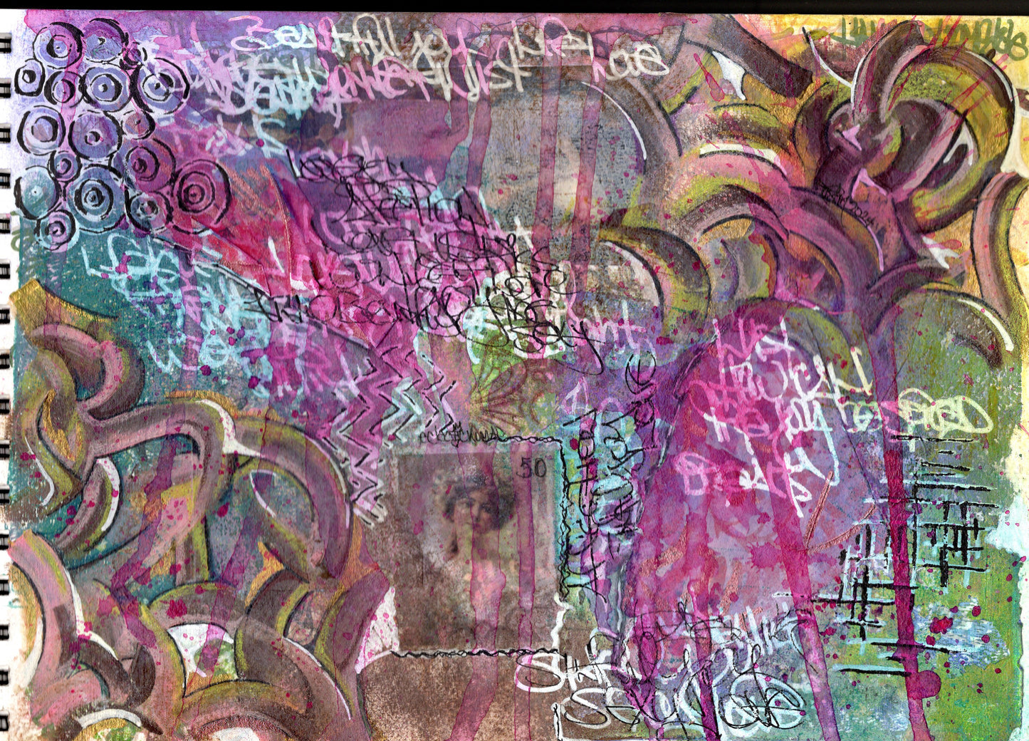 Graffiti wall style sticker